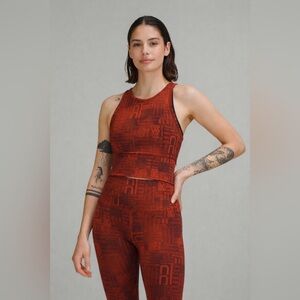 New! Lululemon Power Pivot‎ Everlux Tank Top *Motif Lululemon Ombre Red Multi